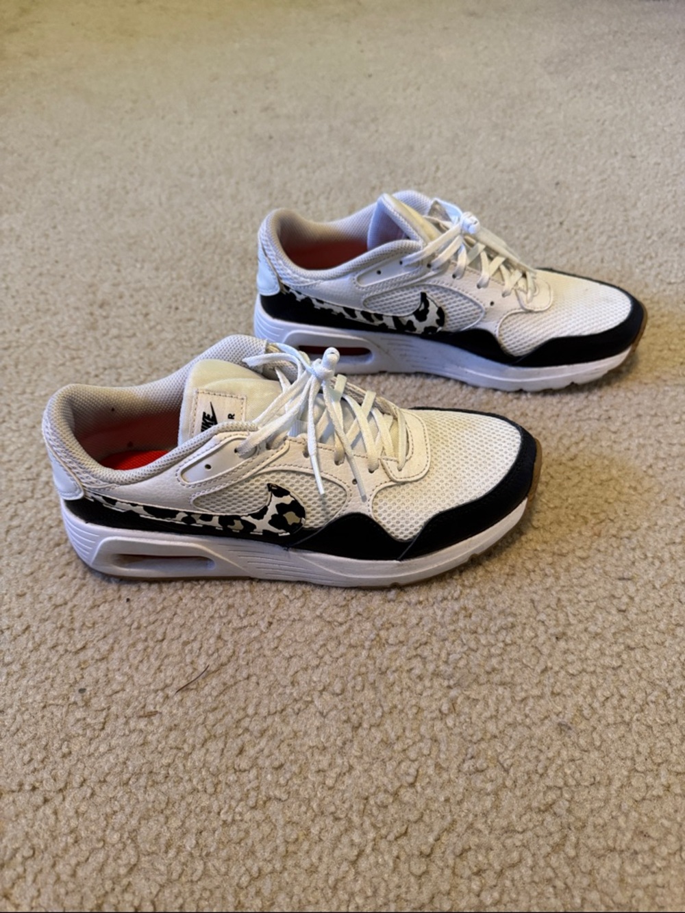 Nike White Athletic Sneakers with Leopard Swoosh - Picture 4 of 10